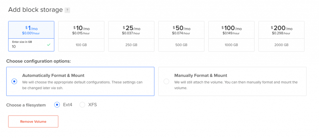 Configure Block Storage if needed