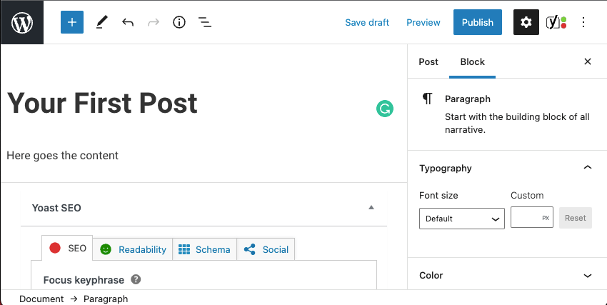 Post article on WordPress