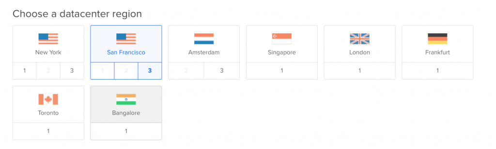 Select Datacenter region