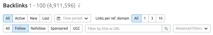 Sort and FIlter Links