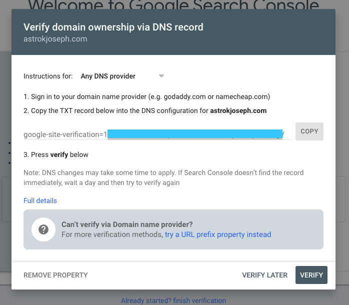 domain ownership verification