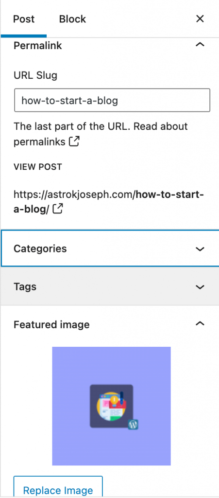 edit tag category featured image
