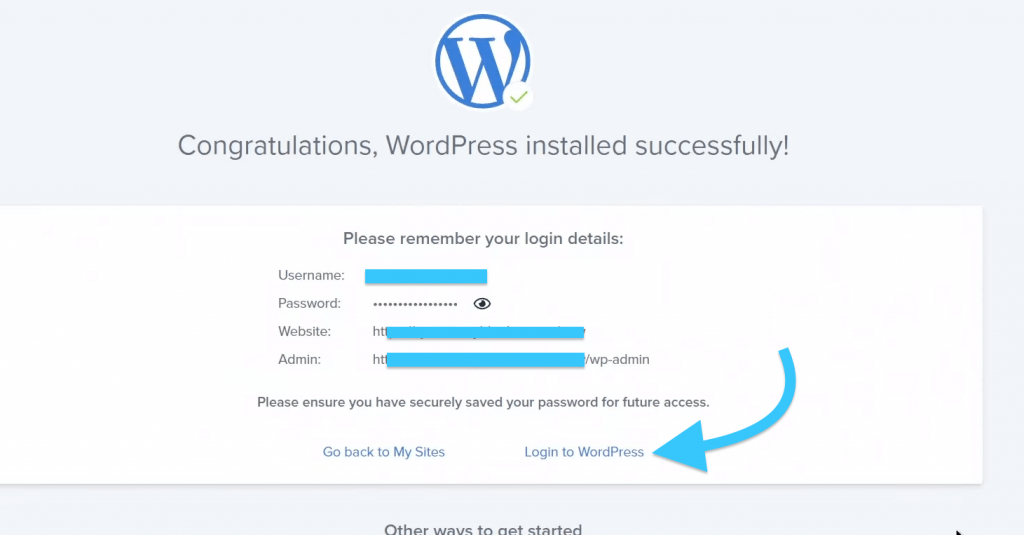 login to wordpress